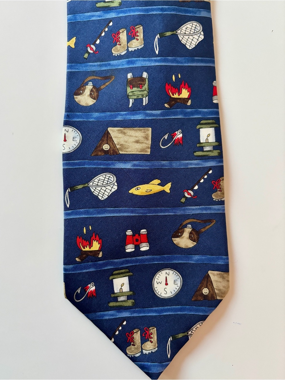 Vintage Save the Children Silk Tie Camping Out by Christopher Age 8